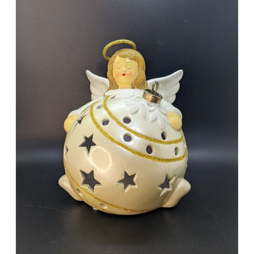QVC Angel Flameless Candle Luminaries Ornament in Gift Box Multi Color Lights